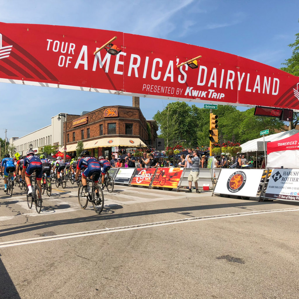 Racers begin the course at Tour of America's Dairyland's annual Downer Classic race