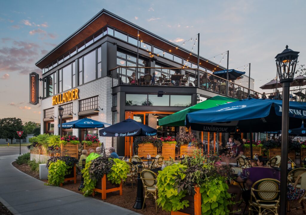 First-floor and rooftop patios at Café Hollander - Mequon